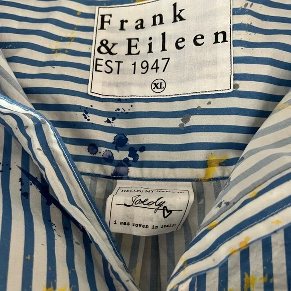 Frank & Eileen Joedy Paint Splatter Stripe Relaxed Button-up Shirt - Picture 4 of 5